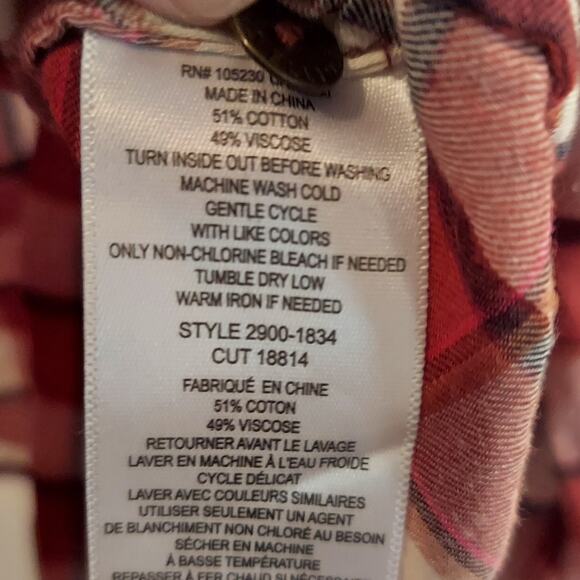 Current Elliot Button Up Plaid Shirt Size 1 Small Cropped Long Sleeve - Picture 8 of 8